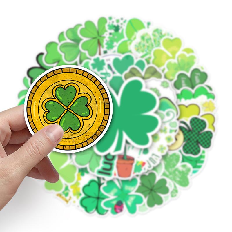 50 шт. четырехлистный клевер мультфильм Lucky Plant граффити водостойкая наклейка творческий тренд индивидуальная наклейка скейтборд