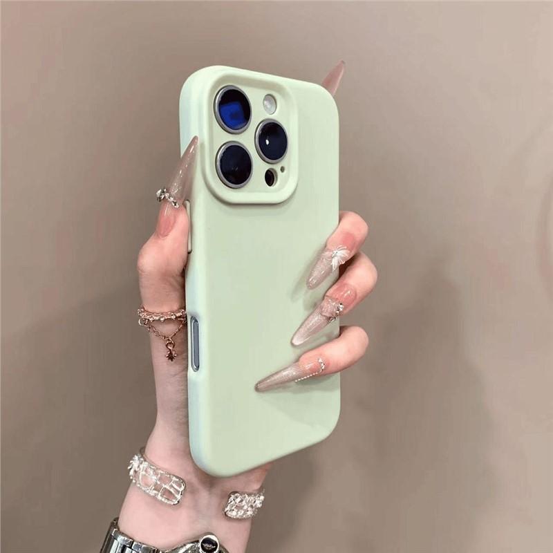 Мягкий Резиновый Силиконовый Гелевый Чехол Конфетного Цвета для iPhone 16 15 14 Plus 13 12 11 Pro Max Ударопрочный ТПУ Бампер Простой Однотонный Чехол
