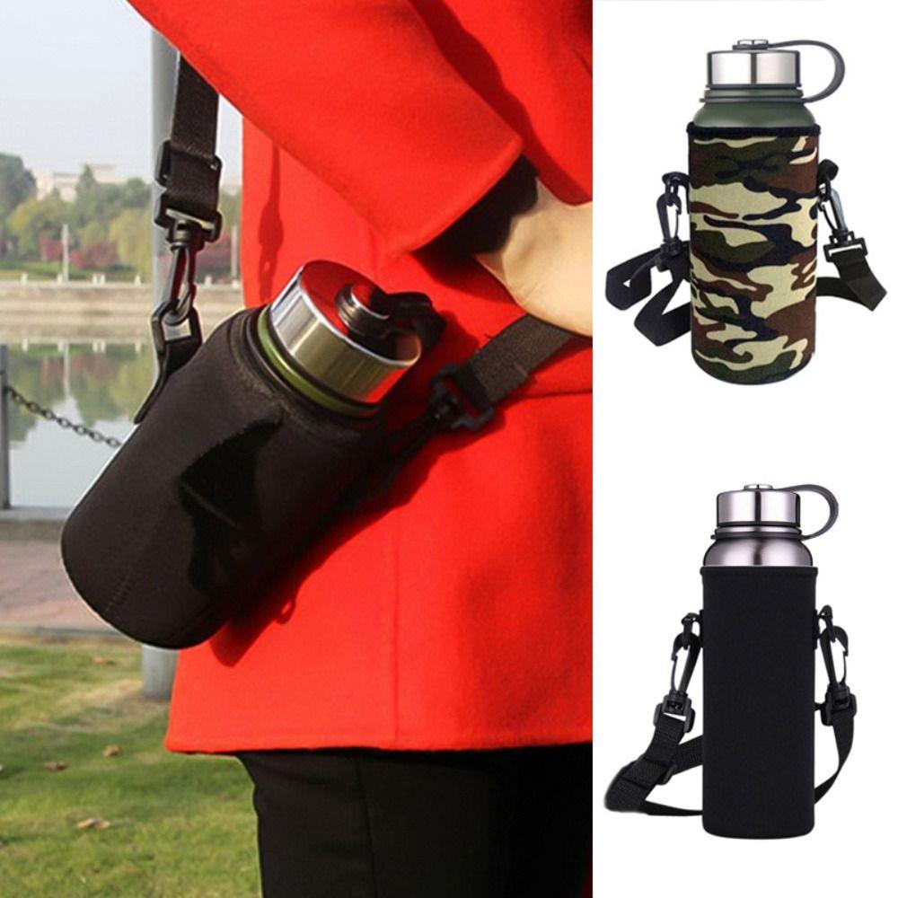 Полезный чехол с ремешком, портативный чехол для бутылки с водой с рукавом для чашки, чехол для бутылки с водой с вакуумной чашкой и рукавом