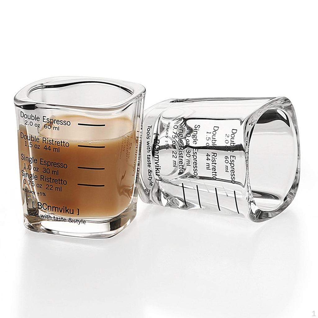 Glasses of Espresso Glass Measuring Cup Heavy for Measurement Kitchen Tool Incremental