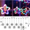 Гирлянда-занавес Звезда Рождественская гирлянда-занавес Питание от USB Подходит для вечеринок в помещении, террас, садов Рождественское украшение, Праздничные украшения