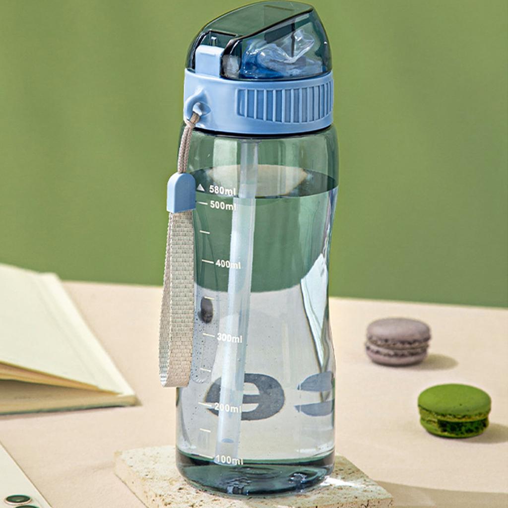 Motivational Drinking Water Bottle 580ml Portable Anti-Fall PC Sports Bottle for Outdoor Students Adults