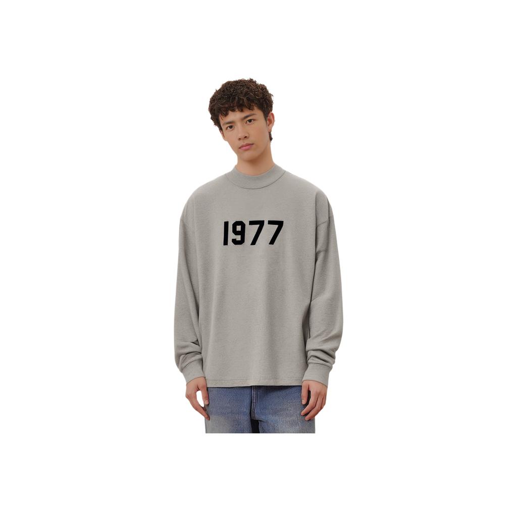 Fear of God Essentials Коллекция 1977 SS22 Лонгслив с Цифровым Принтом Унисекс Топы Темно-Овсяный FOG-SS22-926