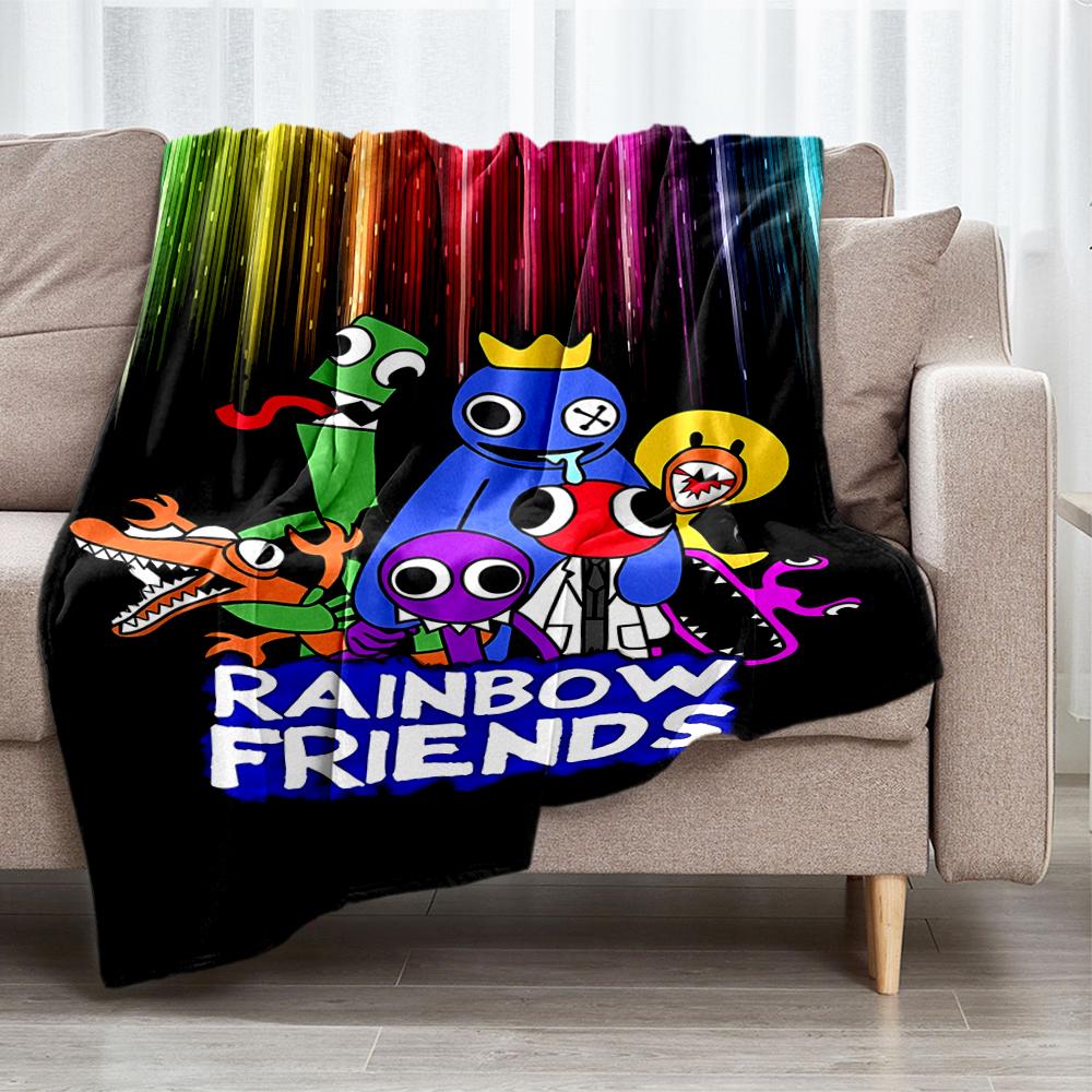 Rainbow Friends Theme Printed Blanket - Perfect for Couch, Bed, Travel & Outdoor Use | Machine Washable, Cozy & Durable.