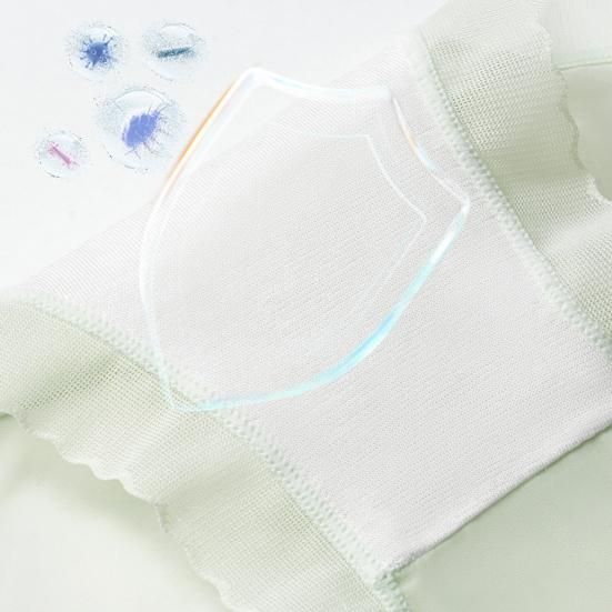 Women's Ultra Thin Ice Silk Underwear Seamless Mid Waisted Stretchy Panties Ladies