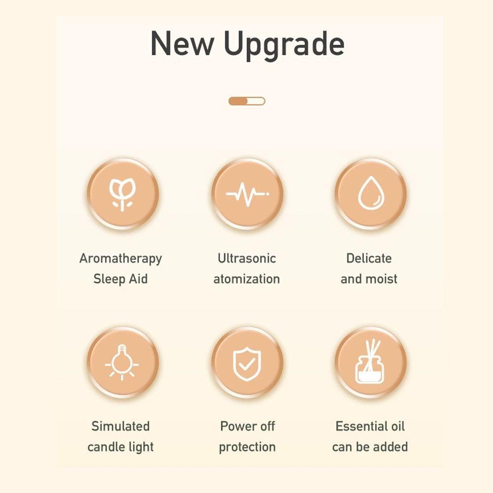 Ultra Quiet Flame Aromatherapy Diffuser 7 Colors Light Flame Humidifier Aroma Diffuser  Office