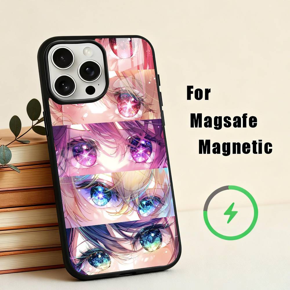 Чехол для телефона O-Oshi No Ko A-Anime для iPhone17,16,15,14,13,12,11 Plus,Pro Max Магнитный Для Magsafe Беспроводной Зарядки