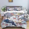 Digimon Cartoon 3D-Printed Bedding Set—Includes Duvet Cover and Pillowcases—Available for Single, Double, King, and Queen-Sized