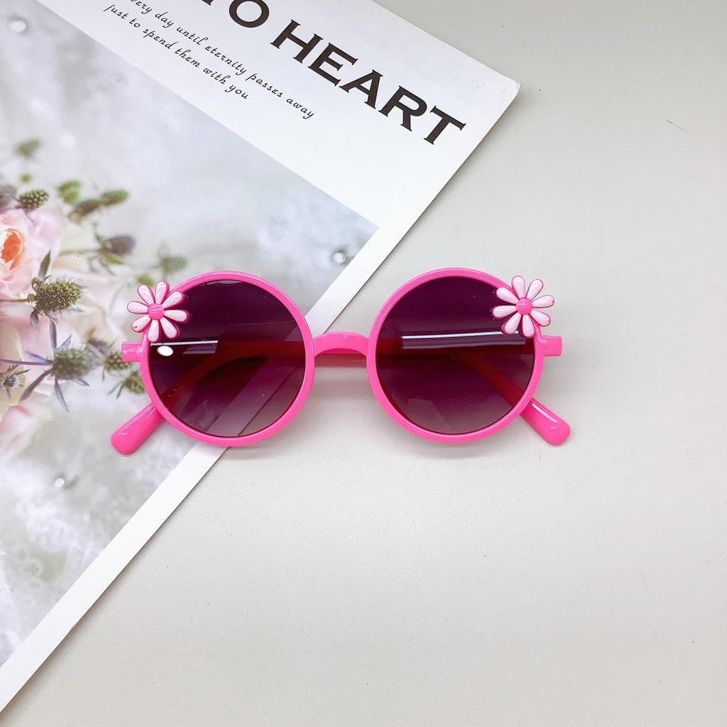 Детские солнцезащитные очки с маленьким цветком, симпатичная оправа из поликарбоната, для девочек, солнцезащитные очки с защитой от ультрафиолета, для мальчиков, солнцезащитные очки