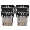 2Pcs Adapter Metal USB3.1 10Gbps Male To Female TypeE Plug Play Extended Data Adapter