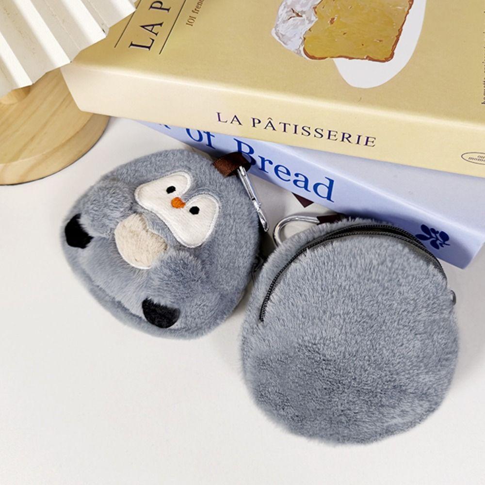 Кошелек для монет в виде пингвина на молнии, сумка для хранения мелких предметов, плюшевый кошелек со шнурком для девочек