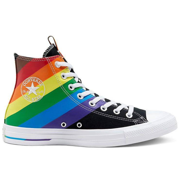 Converse Кеды Chuck Taylor All Star Удобные Высокие Канвасовые Унисекс Черные Радужные 167759C