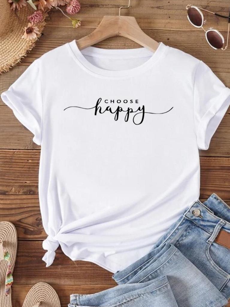 Женская футболка с кружевным бантом и 3D-принтом, короткий рукав, круглый вырез, повседневный топ для лета и весны, женская одежда