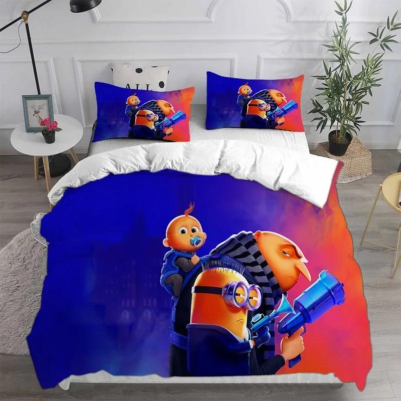 New Despicable Me  Anime Bedding Sets Comforter Quilt Bed Cover Duvet Cover Pillow Case Sets Kids Adult Size Home Textiles