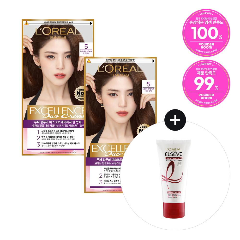 L'Oréal Paris НОВЫЙ Excellence Duo Cream Double Plan 2 типа, выберите 1 (коричневый/светло-коричневый)