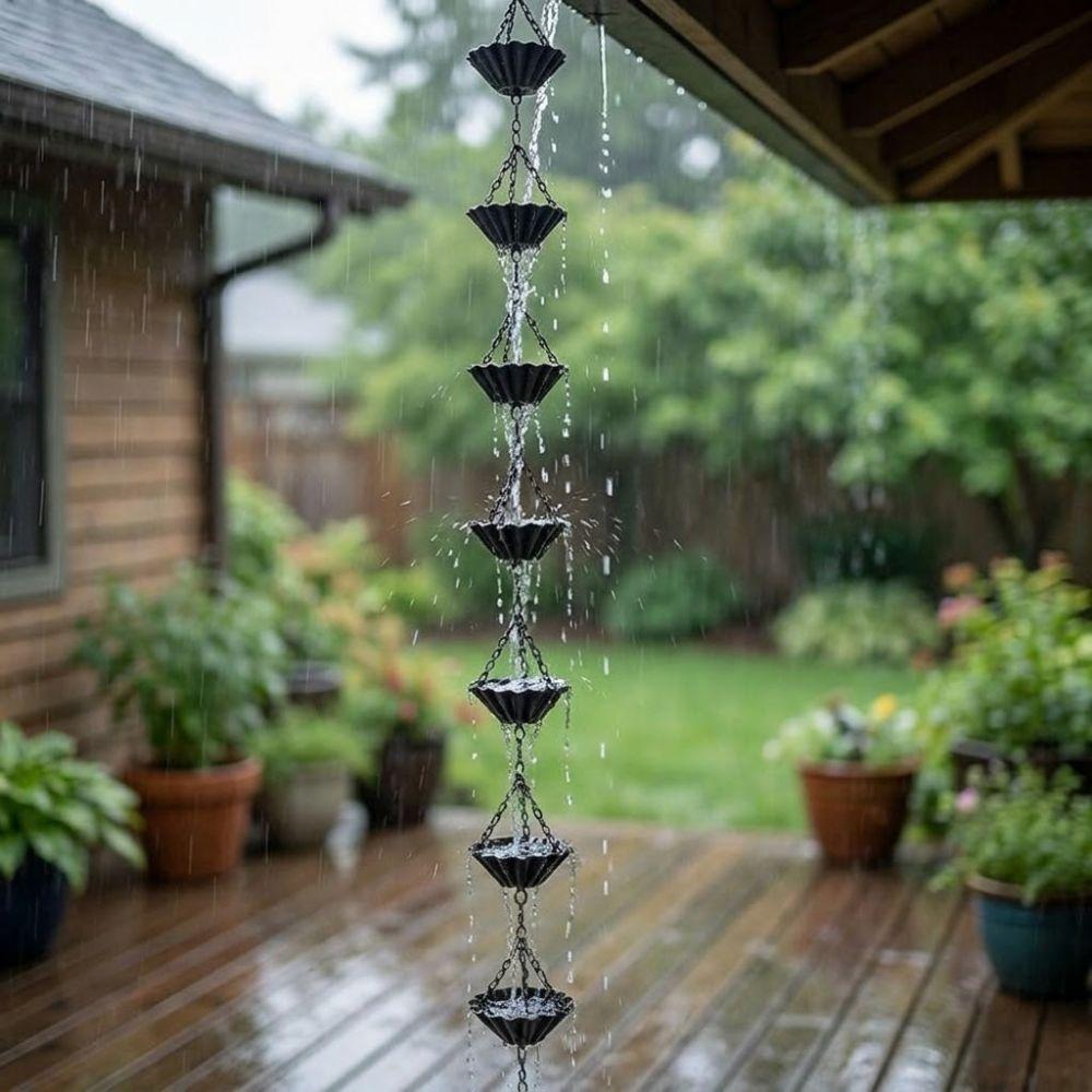 Weather Resistant Rain Chain for Gutters Japanese Style Eaves Water Drainage Chain Villa