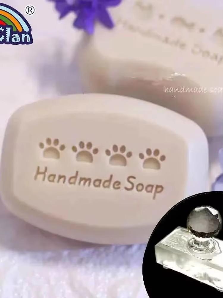 Cute Handmade Soap Stamp Making Small Cat Footprint Pattern Clear Natural Soap Seal Glass Soap Chapter Acrylic Chapters Custom