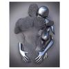 Romantic Abstract Metal Figure Statue Wall Art Canvas Painting Modern Living Room Interior Home Decoration Wall Painting Poster