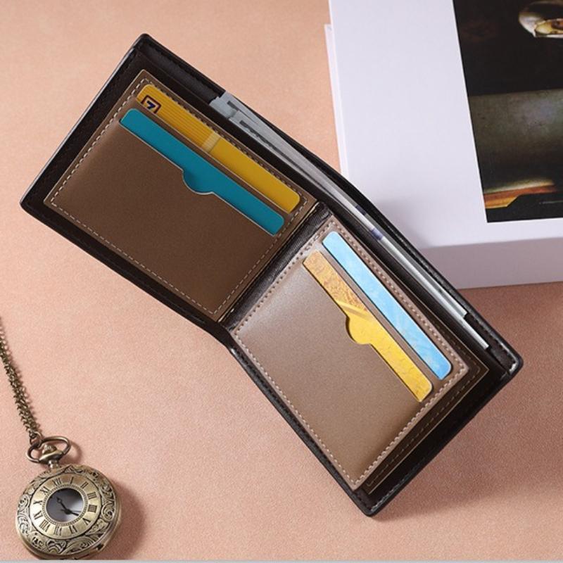 Мужской кошелек Бизнес Высокое качество 3 сложения Кожаная сумка для денег для мужчин Чехол для держателя карт Мужской короткий кошелек Кошельки для кредитных карт