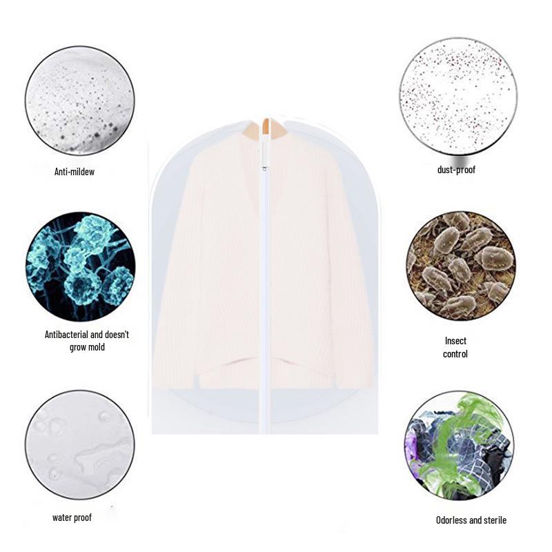 Прозрачные чехлы для одежды для пальто, платьев и пиджаков - Набор сумок для хранения
