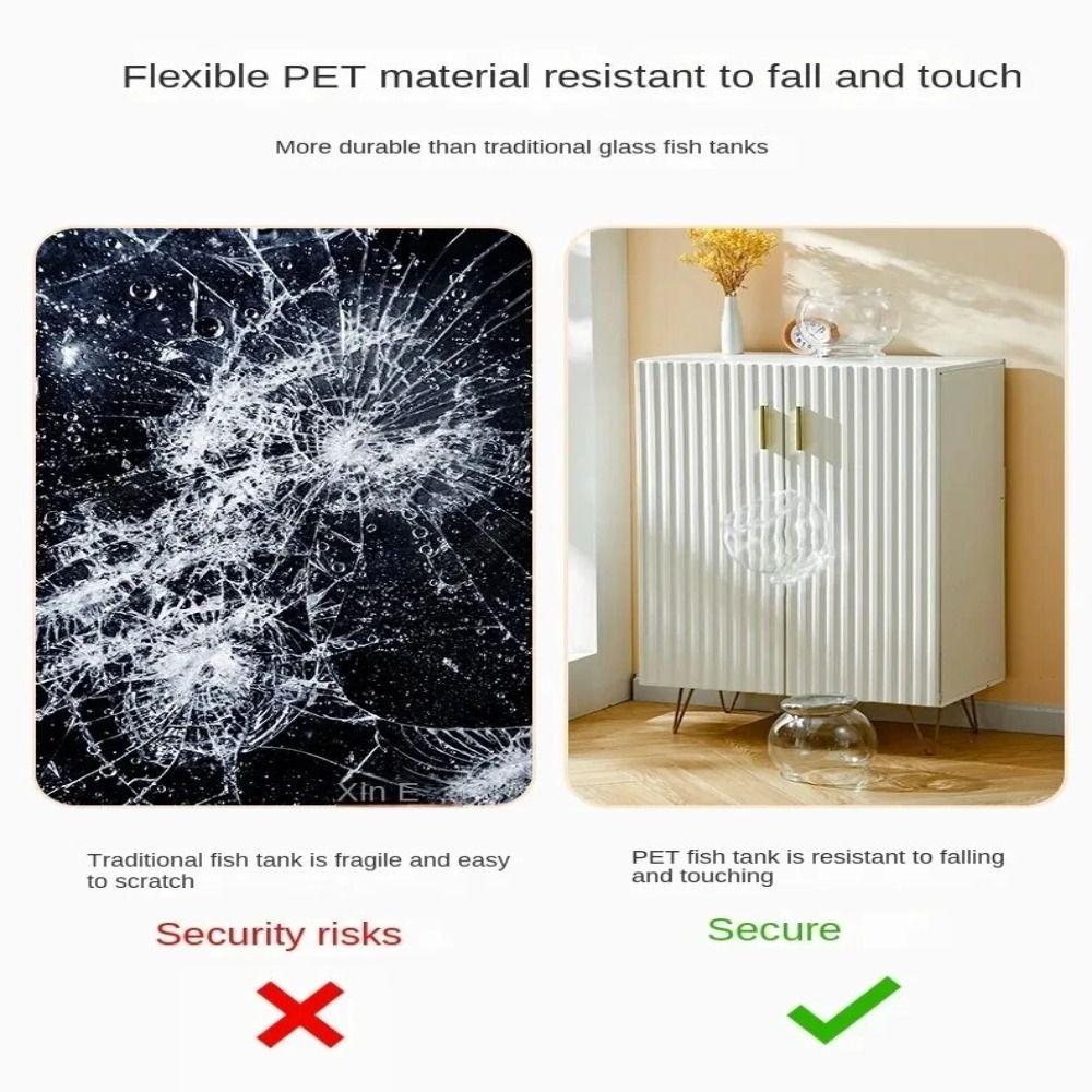Портативный прозрачный круглый аквариум, пластиковый настольный аквариум, чаша, хороший обзор, аквариум для рыбок, живой стол