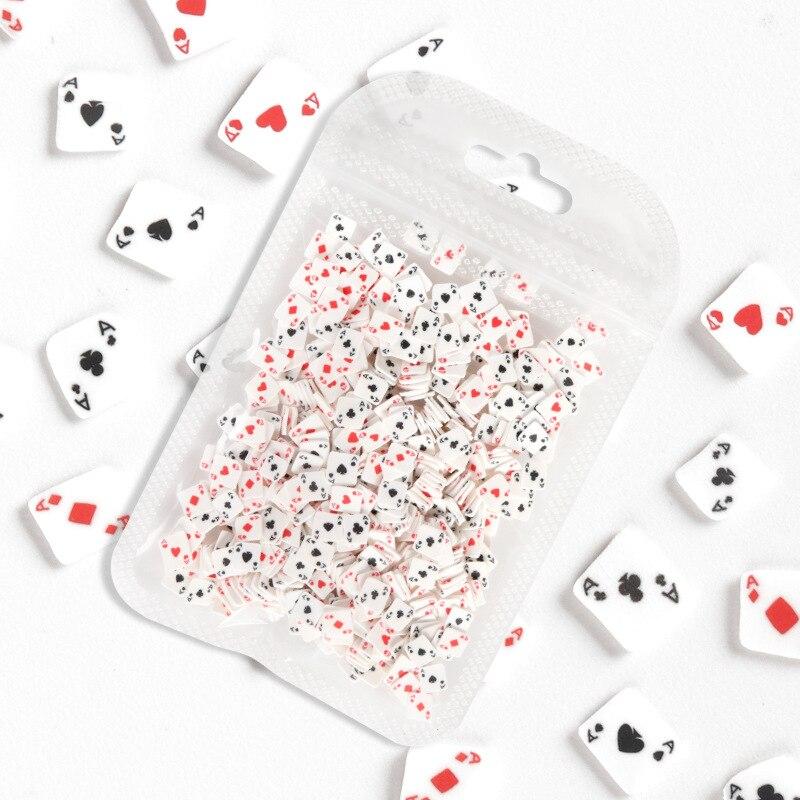 10g/Bag Poker Designs Polymer Soft Clay Slices Nail Art Decorations Playing Cards Nail Flakes Manicure DIY Accessories
