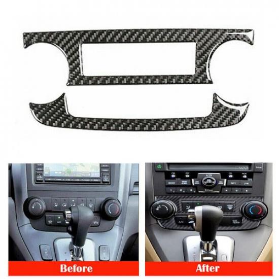 2 шт. Декоративная накладка на рамку кондиционера из углеродного волокна для Honda CR-V CRV 2007-2011