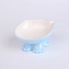 Cat Ceramic Pet Bowl Oblique Mouth Feeding High Foot Protection Cervical Spine Color Inclined Ceramic Cat Bowl Pet Supplies, 1Pc