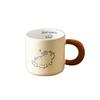 Cute Cat Pattern Ceramic Coffee Cup with Spoon Cartoon Cat Drinkware Cat Vintage Mug  Office