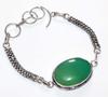 Most Beautiful Green Chalcedony 925 Silver Plated Bracelet 8.5" Trendy A8k63
