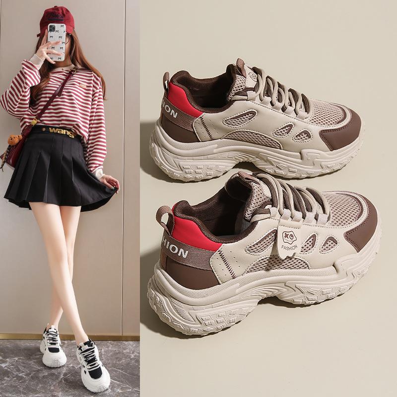 2025 Spring New Tire Sole Women's Dad Shoes Thick Sole Increases Height and Shows Leg Length Women's Shoes Star Same Sports Shoes