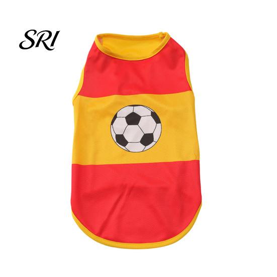 Lightweight Dog Clothing Summer T-Shirt Cute Soccer Print Sleeveless Puppy Vest Fan Matching Outfit Soft Breathable for Small Medium Dogs Cats Stylish