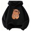 Fashion Children Hoodie, Sweet Capybara Cartoon With Heart Garland Decor Pattern Pullover Sweatshirt, Fall Winter Casual Sport Long Sleeve Top