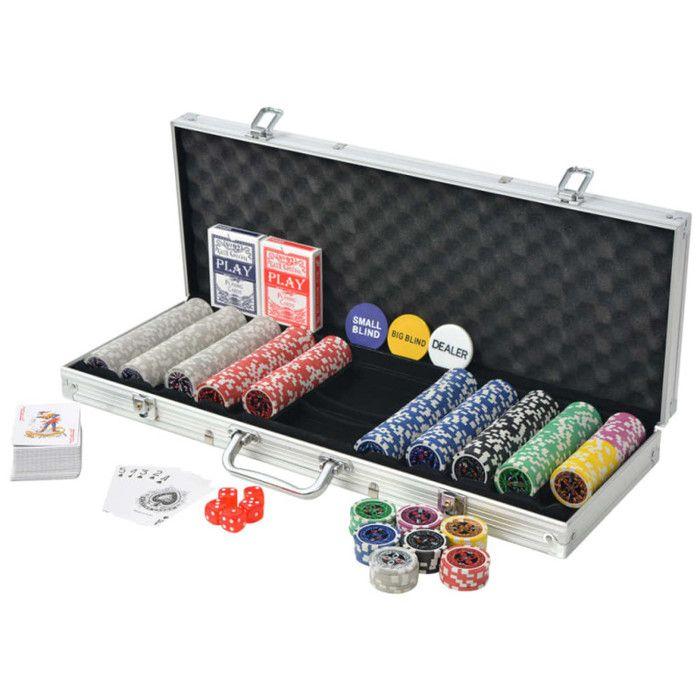 VidaXL Poker Set with 500 Laser Aluminum Chips