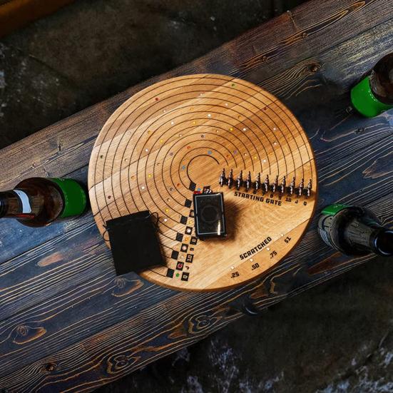 1 набор игр Scratched Horse с картой для покера Деревянные скачки Настольная игра Многопользовательская интерактивная игра для детей и взрослых Семейная игра для вечеринок Ночью