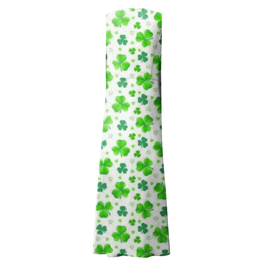 Женская повседневная одежда Comfort St. Карманное платье без рукавов с принтом ко Дню Святого Патрика