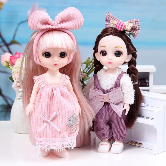 17cm Practical Princess Doll Replaceable Compact 13 Joints Movable Rich Facial Details BJD Dolls with