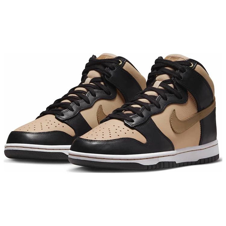 Nike Dunk High LXX Черные льняные женские кроссовки Brown Vachetta-Tan White DX0346-001
