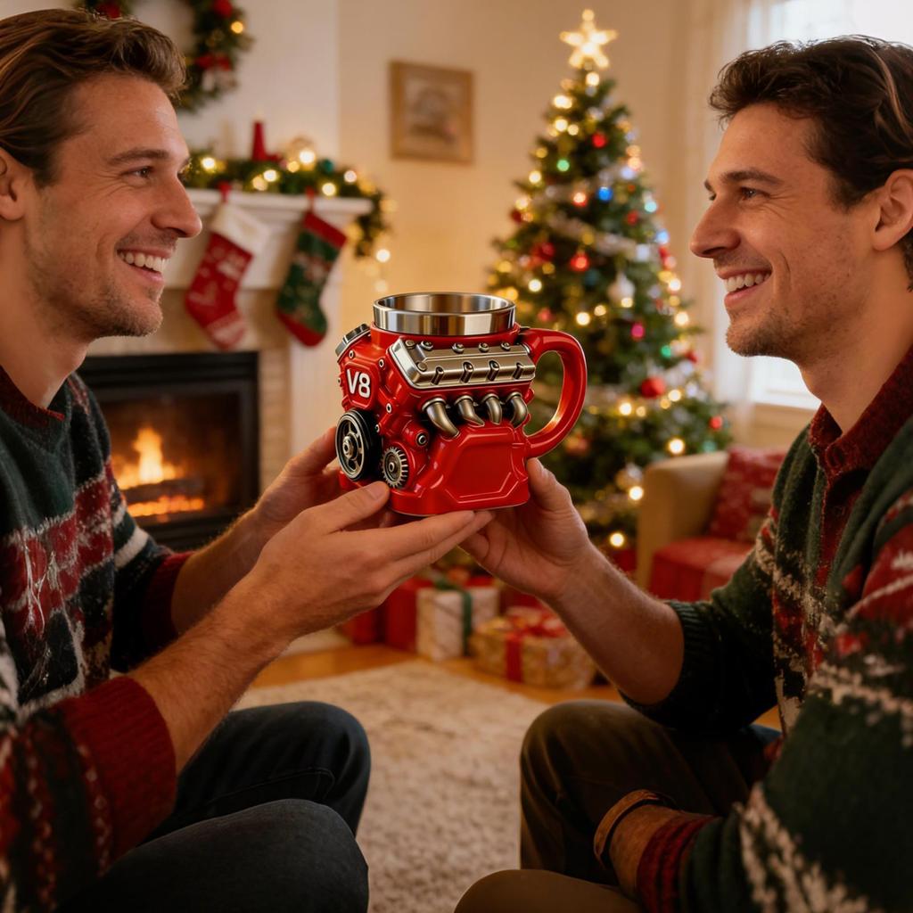 V8 Engines Themed Coffee Mug Handmade Coffee Cup For Car Lovers Funny 3d Large Capacity Tea Hot Beverage Mug For Home Office