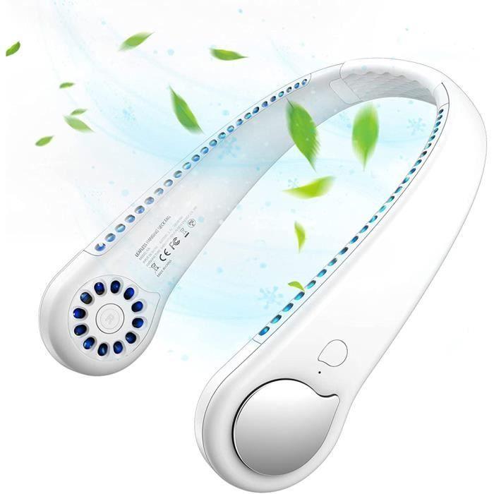 Neck Fan - YIOU® - USB Rechargeable - 3 Speeds - Silent - White