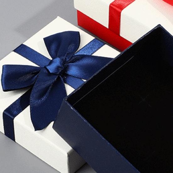 Квадратная подарочная коробка с лентой-бантом День святого Валентина Подружка невесты Свадьба День рождения Подарочная упаковочная коробка с крышкой Портативная коробка для упаковки ювелирных изделий