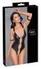 Cottelli Bondage - Sexy Matte Bodysuit with 3 Silver Rings L