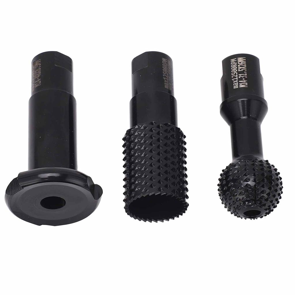 3Pcs Rotary Burr Set M14 Rotary File Wood Carving Burrs for 115 125 Type Angle Grinder