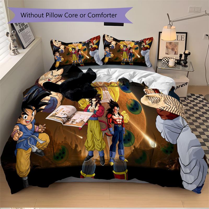 Dragon Ball Heroes Saiyan Power Print 3Pcs Bedding Setduvet Cover With 2 Bedropillowcase Home Birthday Gift