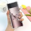 Beauty Pink Butterfly Luxury Case For Samsung Galaxy Z Flip 3 4 5g Funda Z Flip3 Clear Pc Hard Shockproof Back Phone Coque Shell