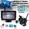 2.4G Wireless Car Rear View Backup Camera System Night Vision Vehicle Camera with 4.3 Inch Monitor for 24V Truck Trailer
