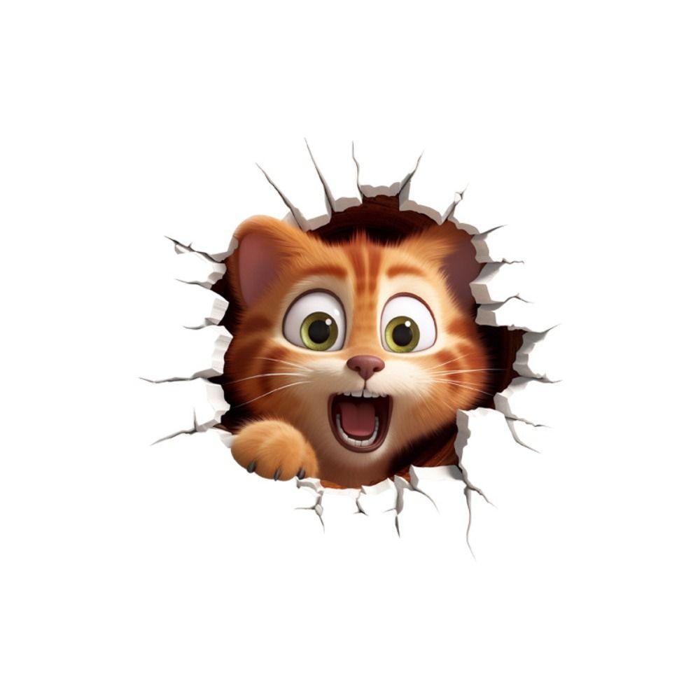 Наклейки из ПВХ с мышками и кошками 3D 3D самоклеящиеся наклейки креативные мышиные норы настенные наклейки для домашнего декора