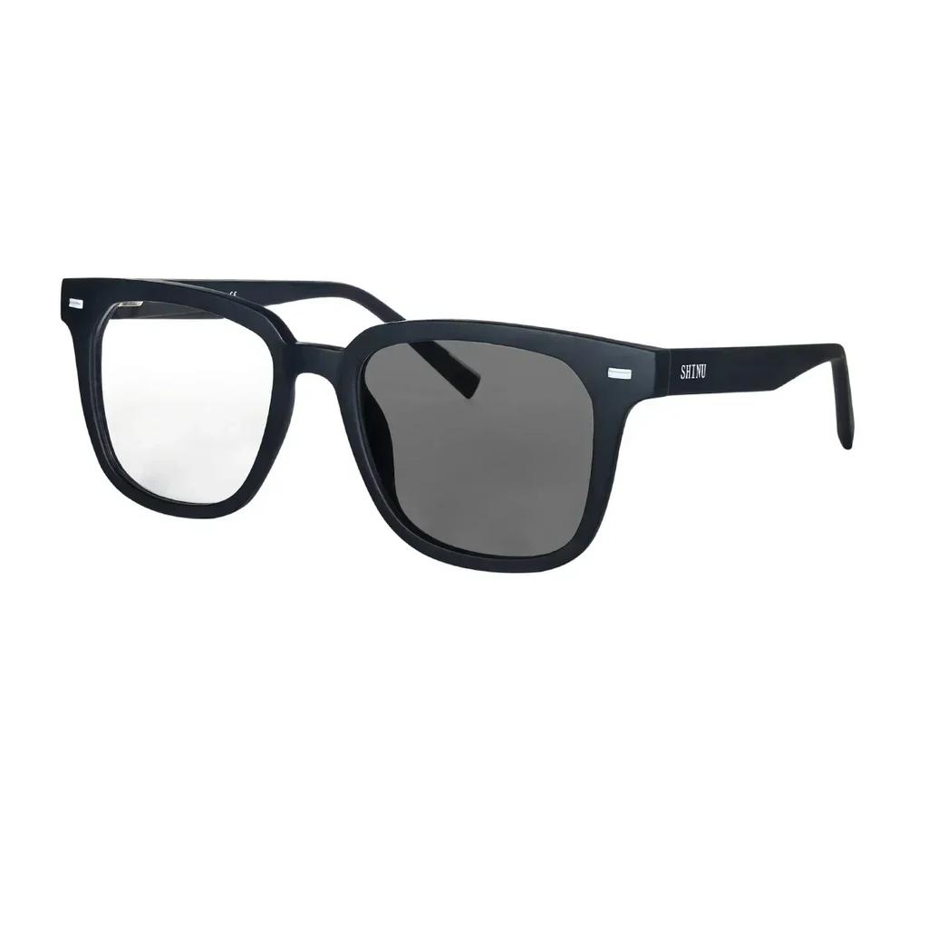 Shinu Men Women Grade Glasses -3.00 Blocking Light Blue Eyeglasses Photochromic Myopia Glasses  Frame For Men