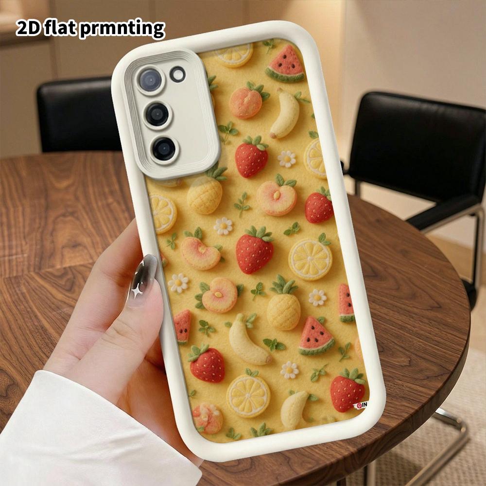 Phone Case: 2D flat Samsung Galaxy A34 A35 M05 M06 S20 S22 S21 FE Plus 5G protective case, fruit layout, perfect Christmas and Halloween holiday gift