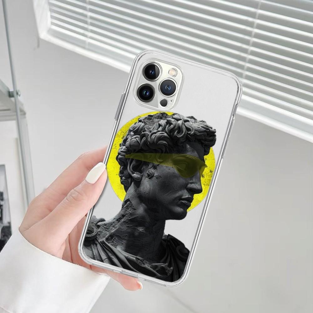 Арт-коврик для мыши 'Статуя Давида' для iPhone 16 15 14 13 12 Mini 11 Pro XS Max X XR SE 6 7 8 Plus Мягкий силиконовый чехол